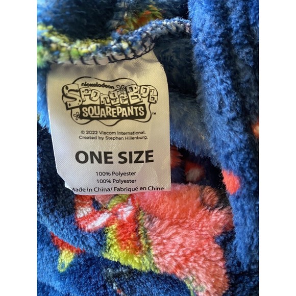 SpongeBob Squarepants Blanket Hoodie Pullover Robe Hooded One Size Patrick Xmas - Picture 7 of 9